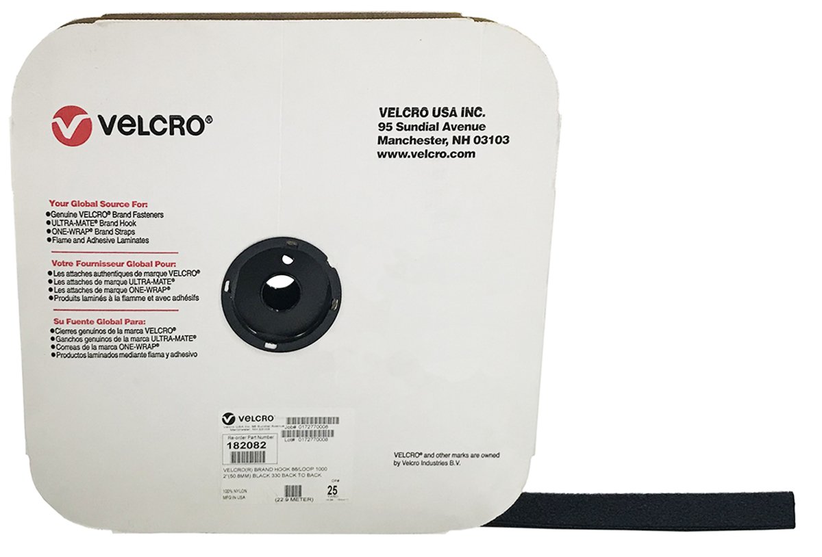 VELCRO® Brand BACK-TO-BACK® Hook 88 / Loop 1000 2 Black – Package Quantity  – One Roll - Troyer Products