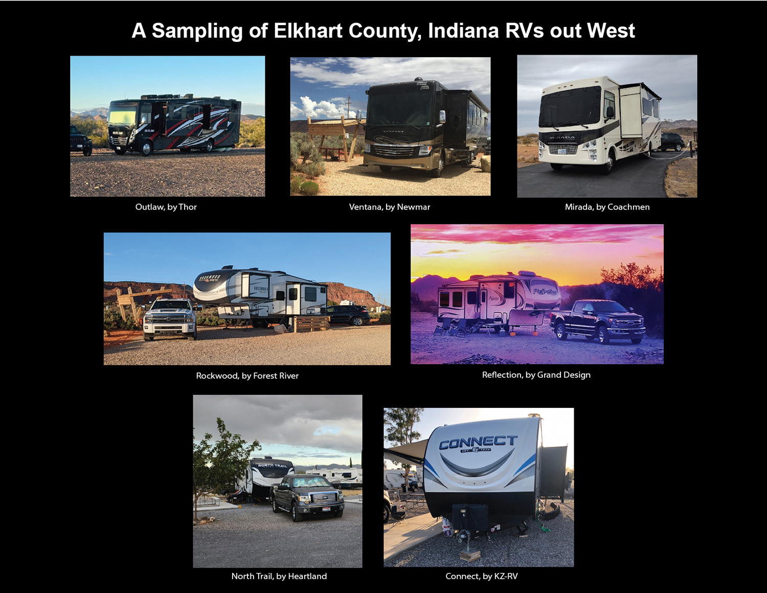 Elkhart County Manufactured RVs and Campers at an Arizona Campground - Elkhart County, The RV Capitol of the World